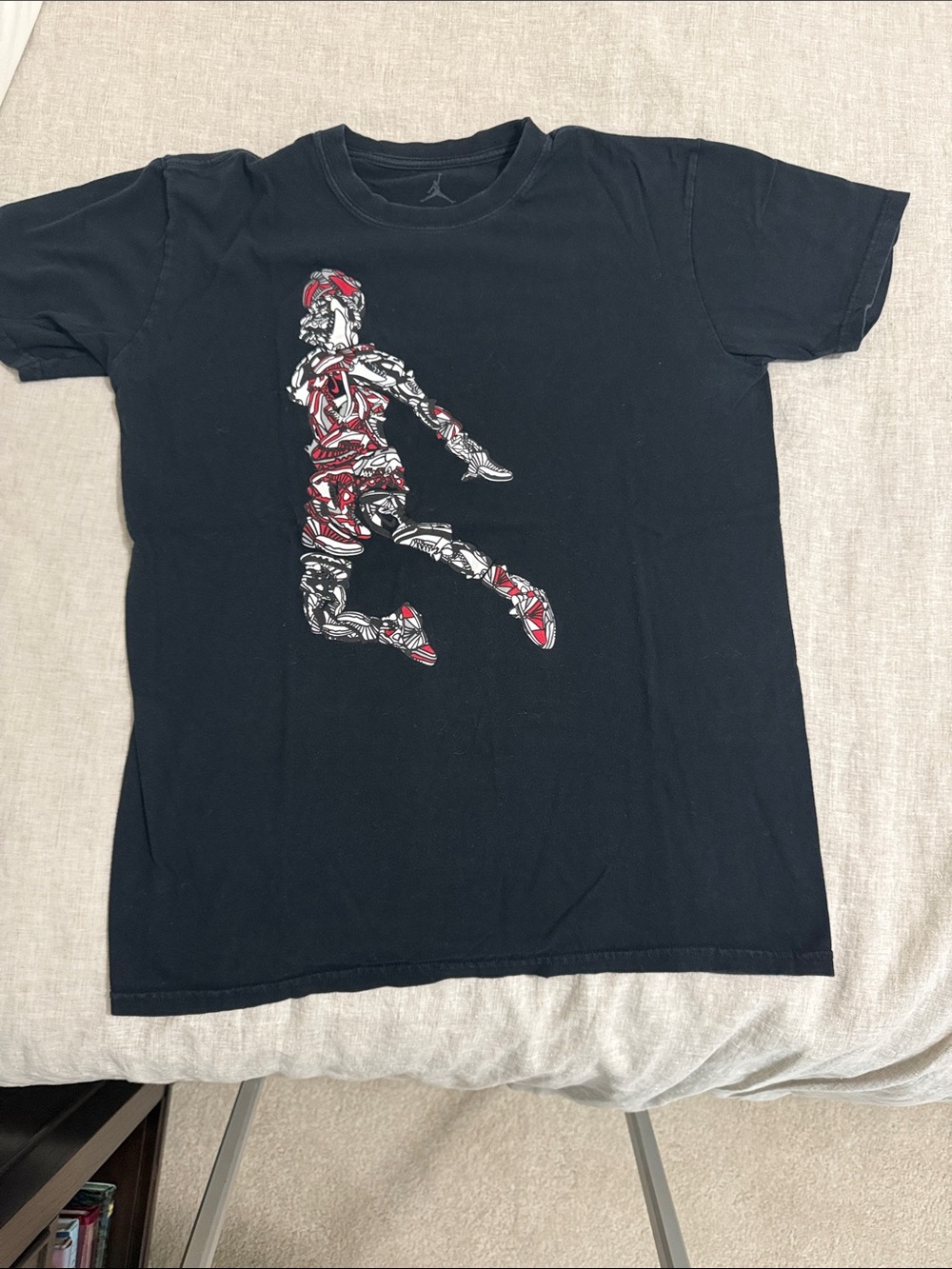 Jordan Black Short-Sleeve Tee with Red & White Jumpman Graphic